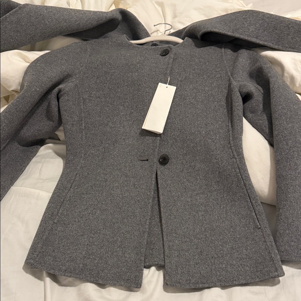 NWT Arket Gray Women's DOUBLÉ WOOL-BLEND BLAZER - Picture 1 of 7